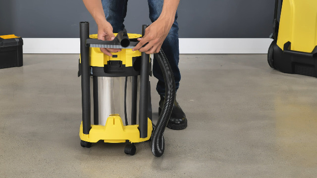 Aspiratore Solidi/Liquidi Kärcher WD 3-18 S A Batteria - 17L Acciaio Inox, Filtro A Cartuccia, Funzione Soffiante - Foto 4