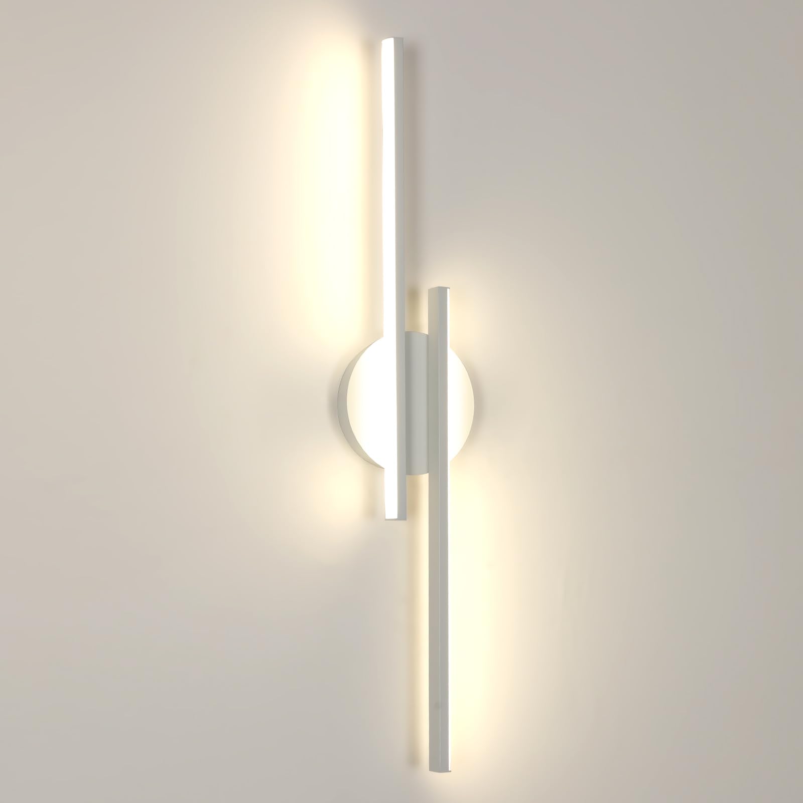 Riserva 4500K-White Modern Led Wall Light, 24W Linear Wall Sconce White, 4500K Neutral Light, Wall Lamp Aluminum For Bedroom, Living Room, Dining Room, Hallway