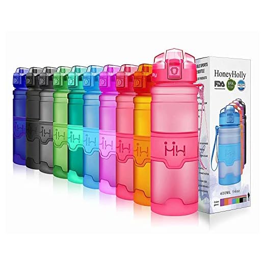HoneyHolly Botella de Agua Deporte 400ml/500ml/700ml/1l, sin bpa tritan plastico, Reutilizables a Prueba de Fugas Botellas Potable con Filtro para niños, Colegio, Sport, Gimnasio, Trekking, Bicicleta