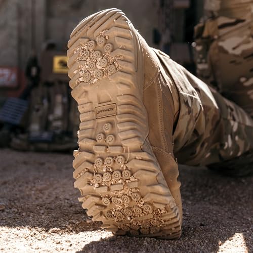 Image of Altama Unisex Foxhound SR 8 inch Suede Leather Tactical Work Boots | Lightweight Slip-Resistant Hiking Footwear with High-Traction Outsole