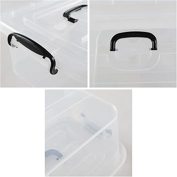 2 Packs 8 Quart Plastic Craft Storage Container Bins with Lids