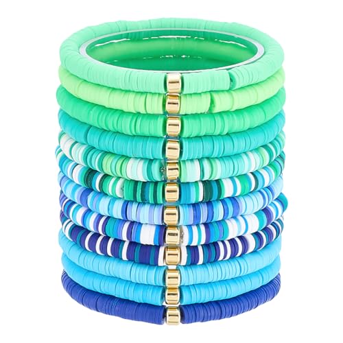 PH PandaHall Surfer Heishi - Juego de 12 pulseras de cuentas de arcilla...