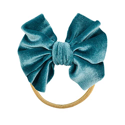 Baby Knot Hair Bows Thin Elastic Stretchy Soft Nude Nylon Headband Hairband Pack4