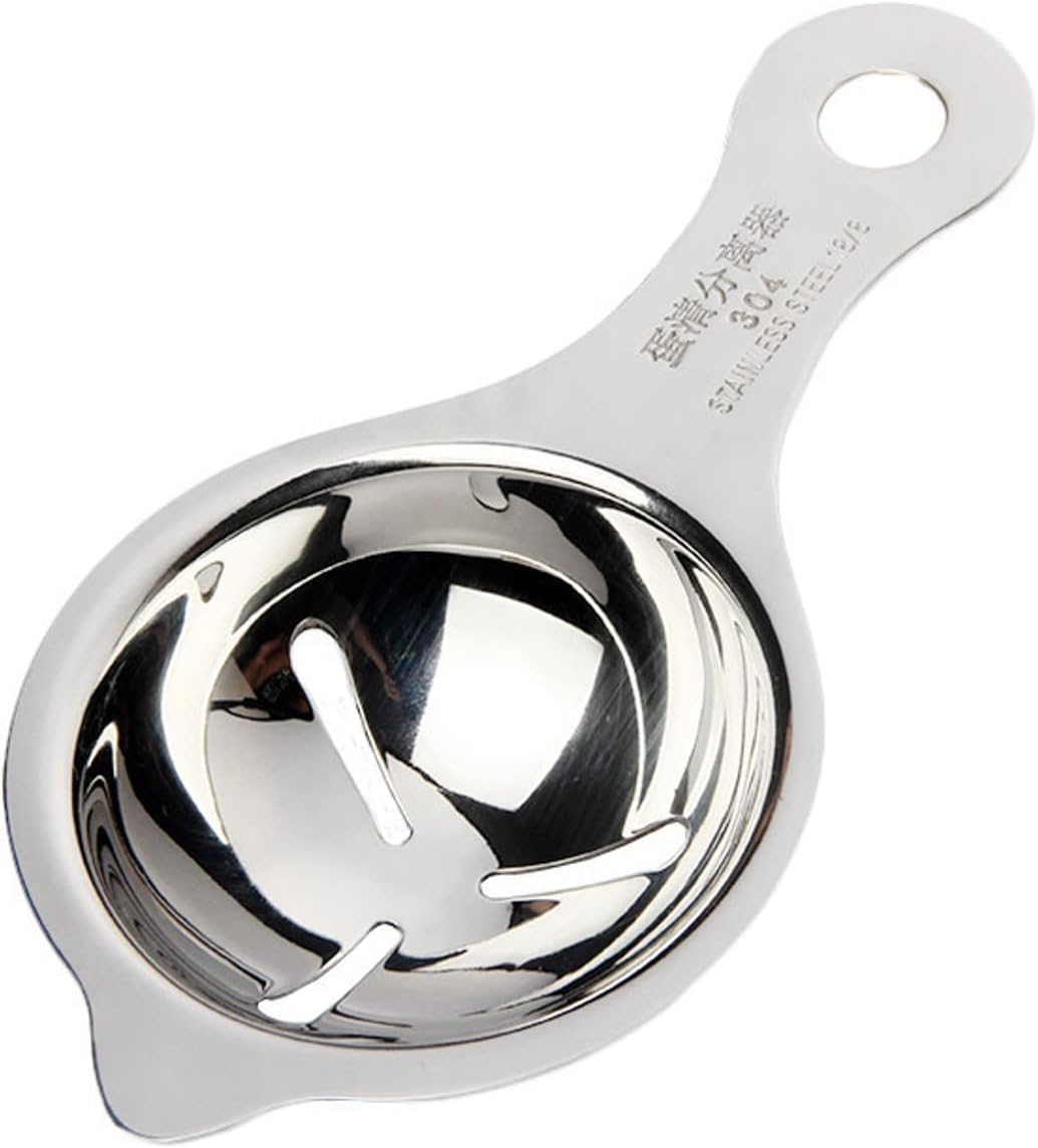 Egg Separator Premium 304 Stainless Steel Egg Yolk Separator, Dishwasher Safe, Professional Egg White Separator Tool for Making Cake, Egg Custards, Egg Divider, Mayonnaise and Moreโฆ (Set of 1)