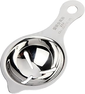 MIANKU Egg Separator Premium 304 Stainless Steel Egg Yolk Separator, Dishwasher Safe, Professional Egg White Separator Tool for Making Cake, Egg Custards, Egg Divider, Mayonnaise and More (Set of 1)