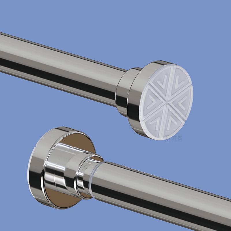 Image of HomeCloud Tension Shower Curtain Rod - Expandable, No Drilling Required, Rust-Proof & Heavy-Duty for Bathroom or Divider Use (Silver Pack of 1, Extendable - 50 to 80 Cm)