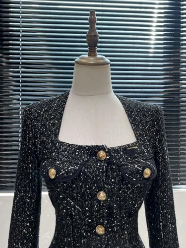 Women's Tweed dress winter French short skirt3