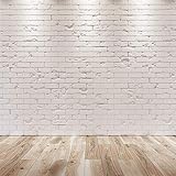 SJOLOON White Brick Photography Backdrop Brick Photo Backdrop for Birthday Photography Portrait Photoshoot Studio Props 11878 (8x8FT)