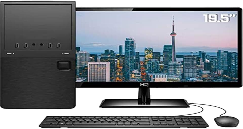 Computador Completo Intel Core i5 8GB SSD 240GB Monitor 19.5" LED HDMI Áudio 5.1 canais Quantum Star, Preto, Média, 40225