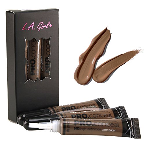 L.A. Girl Pro Conceal HD Concealer 0.28 oz, 8g (Pack of 3) - Mahogany