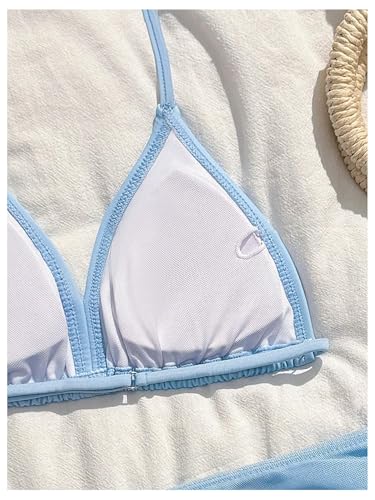 Image of RoseSeek Girl's 3 Piece Cute Bowknot Bathing Suit Halter Triangle High Waisted Swimsuit with Beach Cover Up Skirt