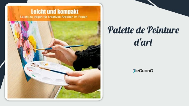 Palettes De Peinture En Plastique Lot De 4 + 10 Pinceaux - Palette Ovale Réutilisable Pour Peinture à L'Huile Et Acrylique