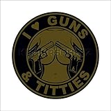 Konturgestanzt 591 < Guns & Titties > Aufkleber/Sticker/Oldschool/Retro/Rockabilly