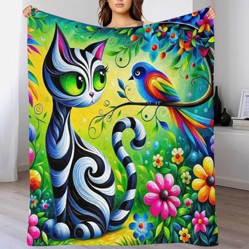 Couverture peluche chat 3D haute qualité microfibre chaude de luxe - 6
