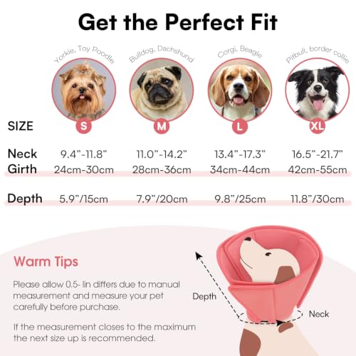 Image of Queenmore Soft Dog Cone Collar, Dog Cones for Large Dogs After Surgery