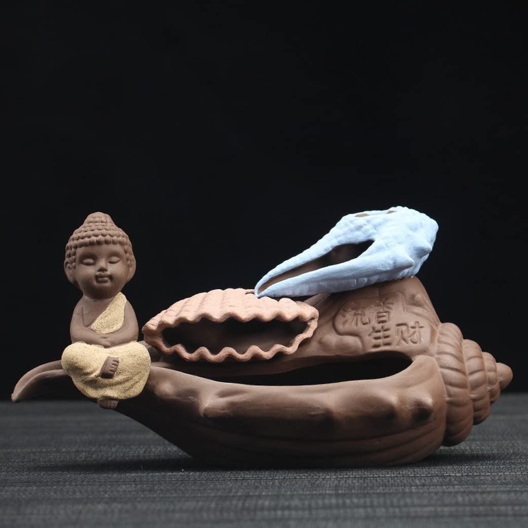 Brûleur d'encens Petit Moine en terre cuite un cadeau Feng Shui original pour amateur de yoga