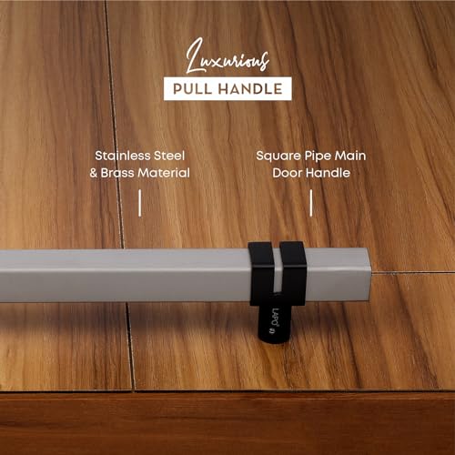 Image of LAPO 36 inch Square Stainless Steel Door Handle for Main Door /Glass Door Pull Push Handle /Main Door Handle for All Door-Pack of 1 | Black Finish | 3 Years Warranty