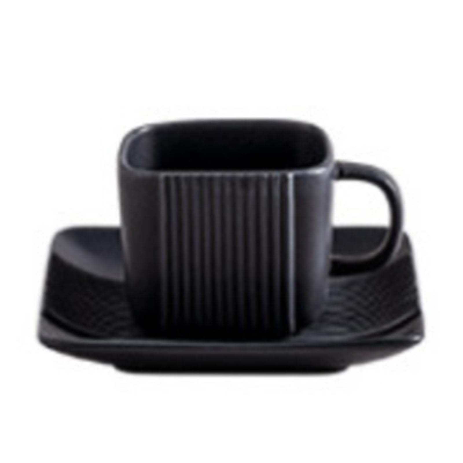Ensemble de tasses à thé carrées céramique noire haut de gamme 120ml