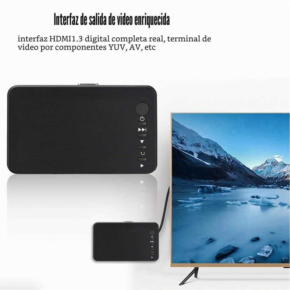 Garsent Reproductor Multimedia, 1080P HD HDMI Audio y Video Reproductor Multimedia Compatible con USB, Tarjeta SD, Disco Duro con Control Remoto IR, 110V-240V.(EU)