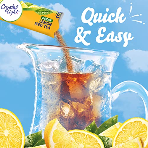 Crystal Light 43000950166 Sugar-Free Decaffeinated Lemon Iced Tea Naturally Flavored Powdered Drink Mix 4 Count Pitcher Packets thumb #1