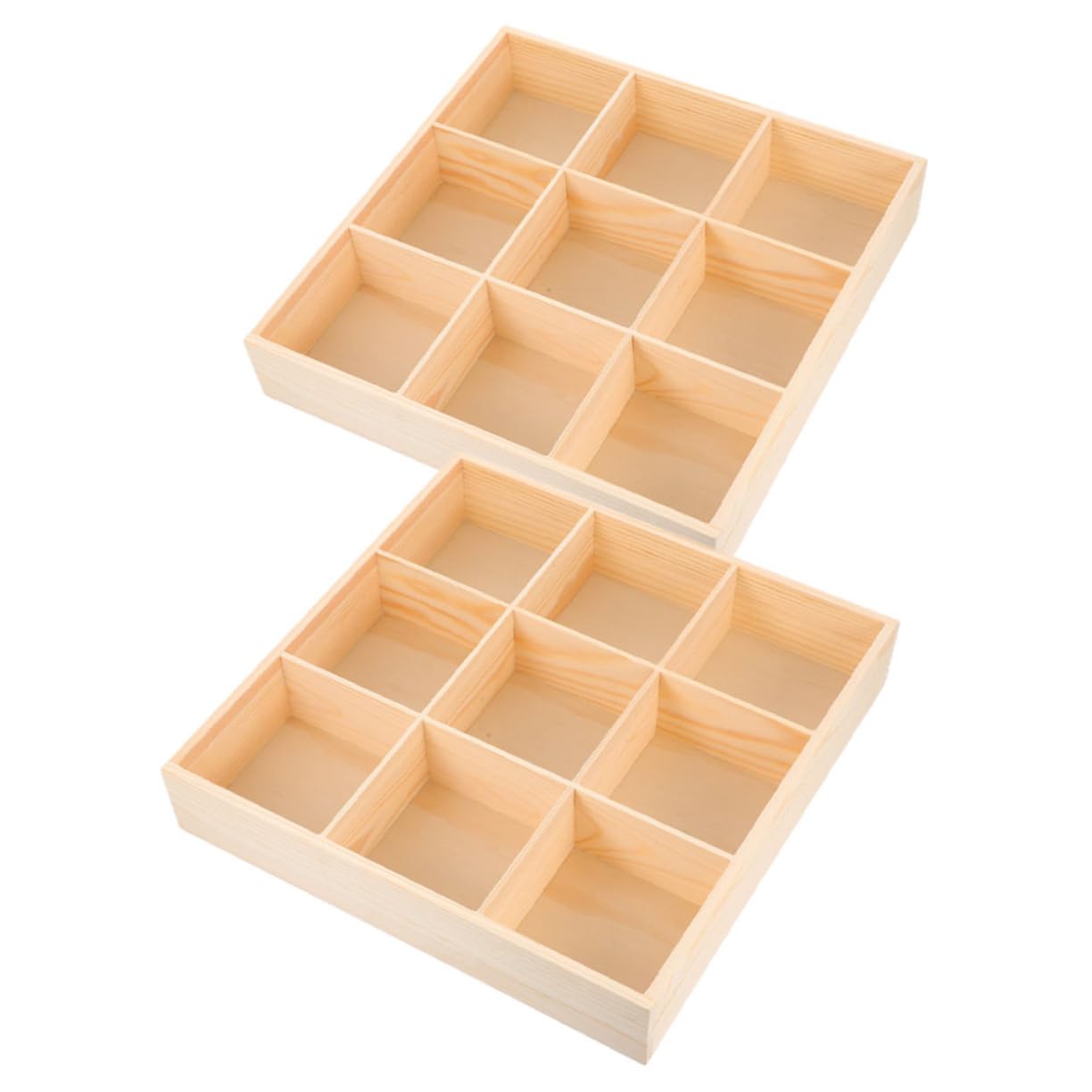 Garneck 2pezzi Organizzatore per Scatola Scomparti per Calzini Biancheria Intima e Oggetti Piccoli Contenitore in Legno per Armadi Salvaspazio