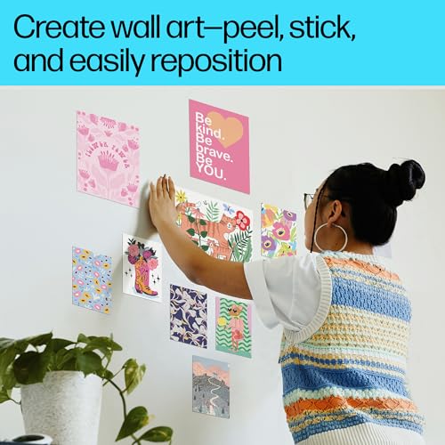 Image of HP Picture Stickers 8.5x11in,25 sheets Self-Adhesive, Easily repositionable, Matte Photo Stickers. Print, Peel & Stick All Inkjet printers and craft cutters. (8L1U9A)