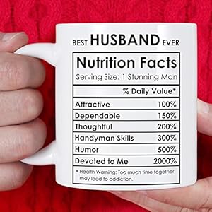 Best Husband Ever Gifts Coffee Mug, Valentines Day Gift for Husband, Birthday Gifts from Wife for Husband, Nutrition…
