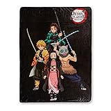 Surreal Entertainment Demon Slayer Group 45 x 60 Inch Fleece Throw Blanket