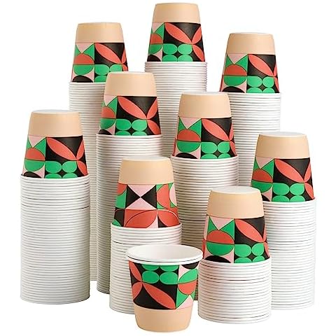 Turbo Bee 3oz Paper Cups 600 Pack, Disposable Bathroom Cups, Small Mouthwash Cups, Mini Snack Cups Bulk for Party, Home and Bathroom Cover