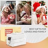 HOMLYNS Electric Heated Blanket Throw, 160 x 130cm Cozy Soft Flannel & Sherpa Heating Blankets with 9 Fast Heat Levels & 2-10 Hours Timer, Warm Gifts for Women Mom Grandma, UKCA Certified, White - Image 7