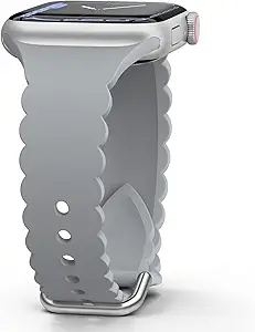 Sunnywoo Lace Sport Silicone Band Compatible with Apple Watch 38mm 40mm 41mm 42mm 44mm 45mm 46mm 49mm for Women, Soft Wristband Waterproof Replacement for iWatch Series Ultra 10 9 8 SE 7 6 5 4 3 2 1