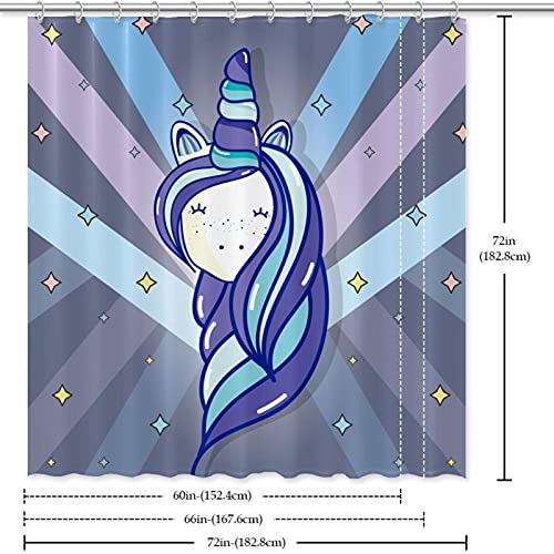 Rideau de douche licorne aquarelle résistant à l'eau pour éviter les éclaboussures
