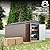 Storage Shed 8x12 FT Metal Shed Galvanised Steel Garden Shed with Lockable Doors Outdoor Waterproof Shed for Bike Storage, Tool Storage, Temporary Storage (Brown) (Black+Brown, 8 x 10 FT)