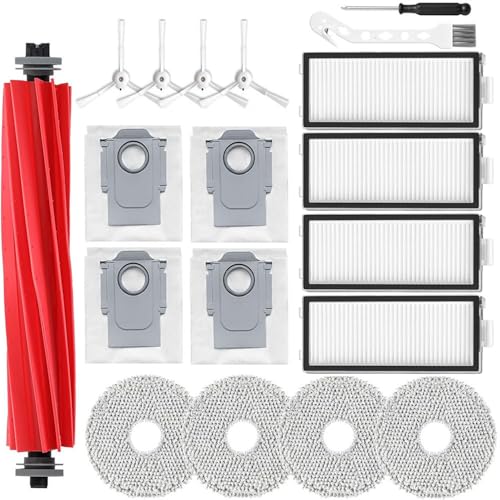 Image of Qrevo S Accessories Fit for Roborock Qrevo S /MaxV /Pro /Plus Vacuum Cleaner,1 Main Brush Roller,4 Side Brushes&HEPA Filters&Mop Pads&Dust Bags