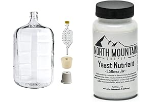North Mountain Supply Essential 5 Gallon Italian Glass Carboy Fermenting Jug with Yeast Nutrient