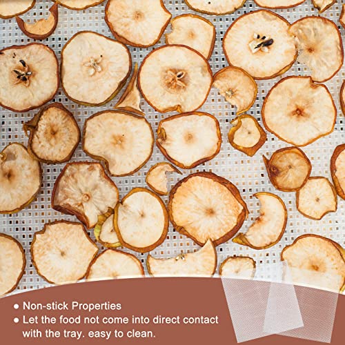 8 Pcs Silicone Dehydrator Mats 10 Pcs Mesh Screen Dehydrator Sheets Nonstick Reusable Fruit Dryer Trays For Jerky Fruit Herbs Flax Crackers Crust Tray (Brown) #TOP3