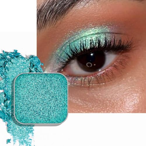 Fillwie Chameleon Duochrome Eyeshadow Single Aqua With Lime Green Reflects