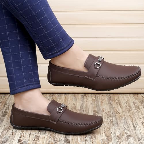 Image of WUGATTI Men's Leather Slip-On 100% Pure Leather Stylish Standard Casual Loafers