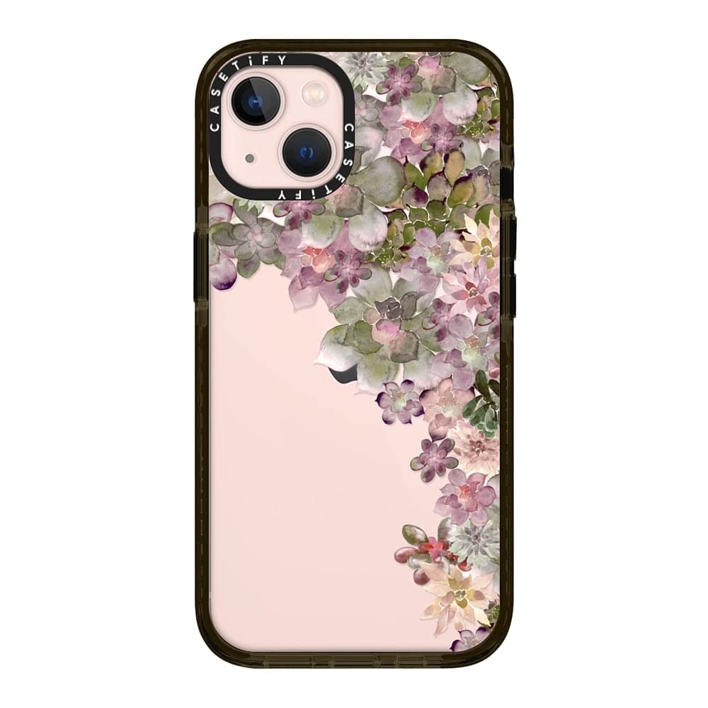 CASETiFY インパクトケース iPhone 13 - MY SUCCULENT GARDEN ROSE - クリア ブラック