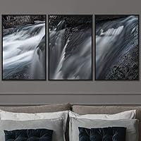 3 Piece Framed Canvas Wall Art Forest Waterfalls Canvas Prints Home Artwork Decoration for Living Room,Bedroom - 16