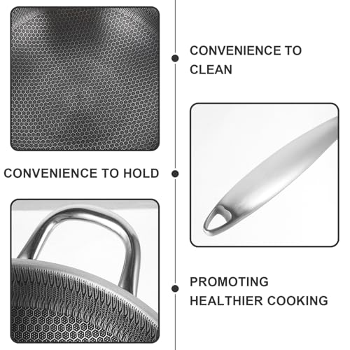 Wok de Acero Inoxidable con Tapa 32 cm para Cocina miniatura 6