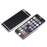 iPhone 5G 5S SE Front+Back Colored Screen Protector, Elooptech Full Cover Premium Electroplating Mirror Tempered Glass Film Screen Protector Cover for iPhone 5G 5S SE, Black