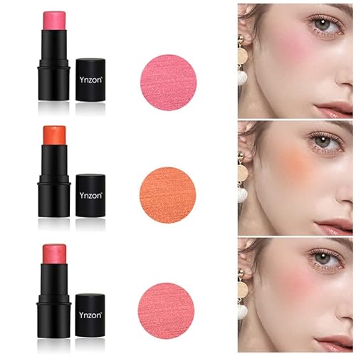 Ynzon Waterproof Stick Blush For Face Makeup Moisturize All Natural 3-In-1 Multistick For Cheeks Lips Eye Nature And Long Wear Putty Blush (01#) #TOP7