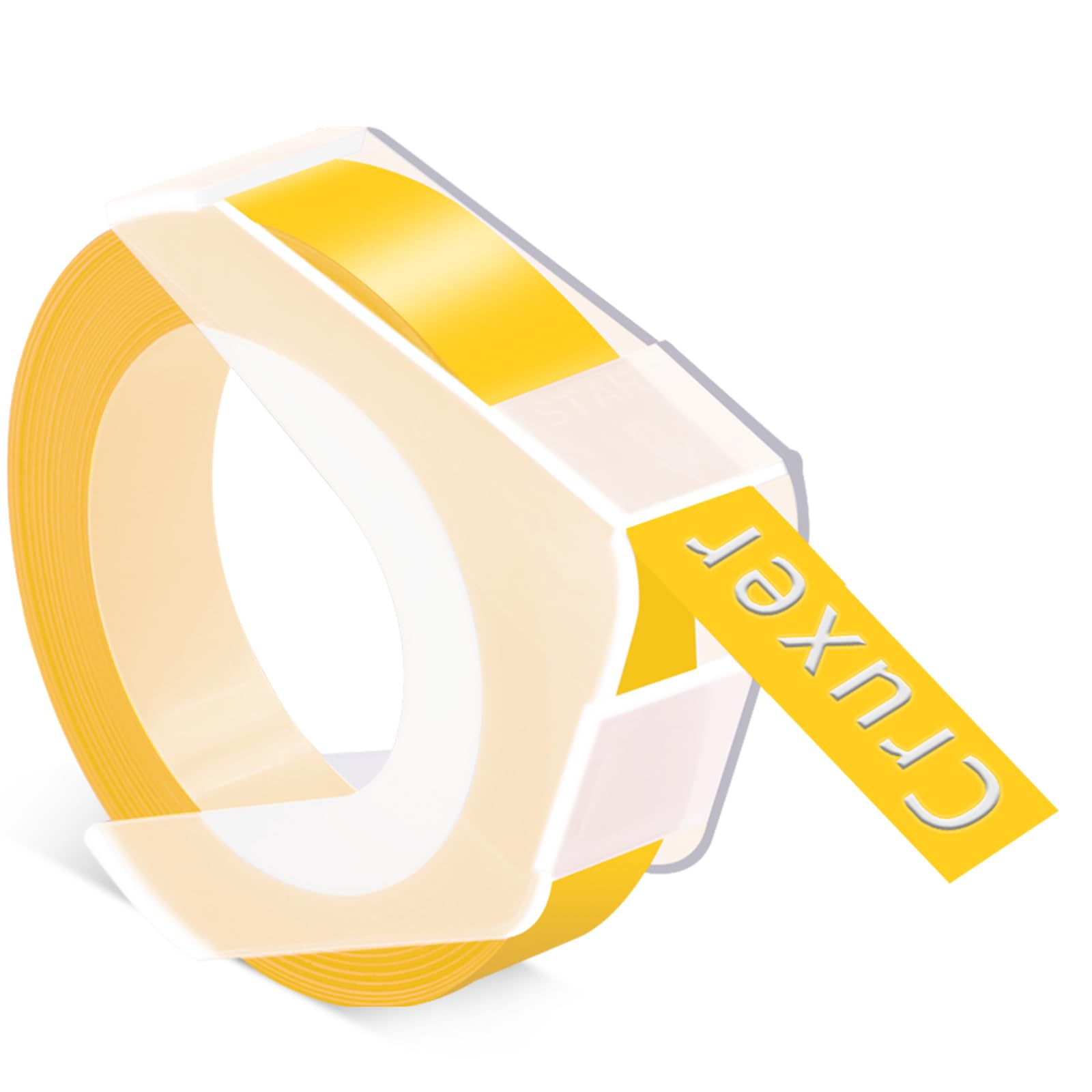 Lot de 50 S0898170 Blanc sur Jaune 9mm pour Dymo Ruban de Gaufrage