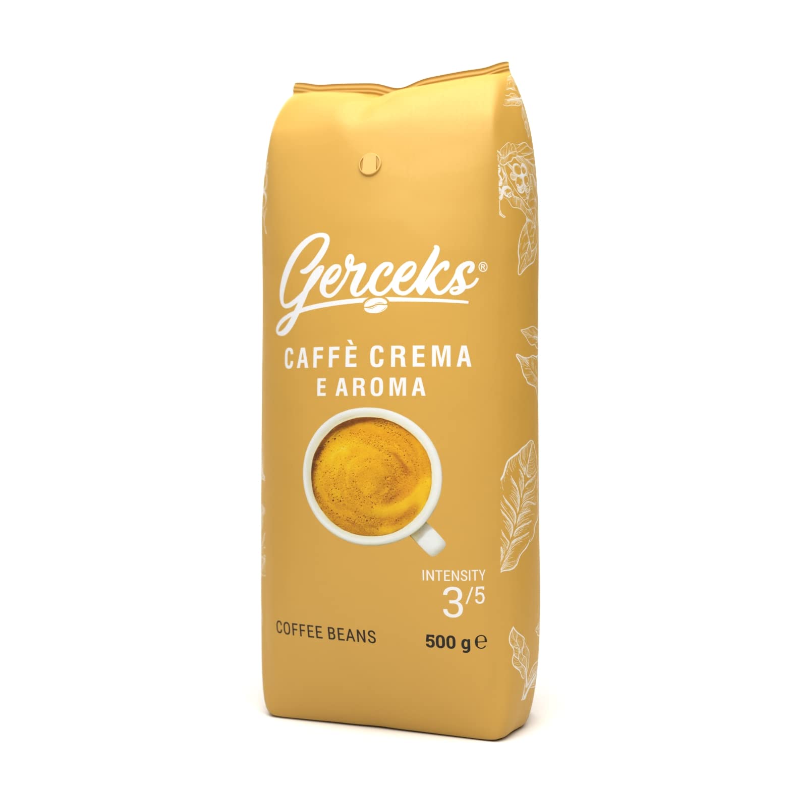 GERCEKS Caffe Crema E Aroma Kaffeebohnen 2kg (4x500g), Barista Kaffee schokoladig und säurearm, Espressobohnen kräftig, Bohnenkaffee mit Arabica und Robusta, feine Crema, ideal für Milchkaffee