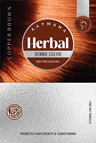 AATMANA Herbal Copper Brown Henna Hair Color with Goodness of 9 Herbs, 100 g (Pack of 1) - Image 2