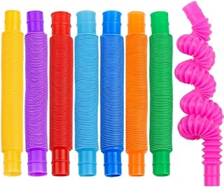 SULOLI 8pcs Pop Tubes Sensory Fidget Toys For Children or Adults, Autism and Special Needs. Reduce Anxiety and Stress