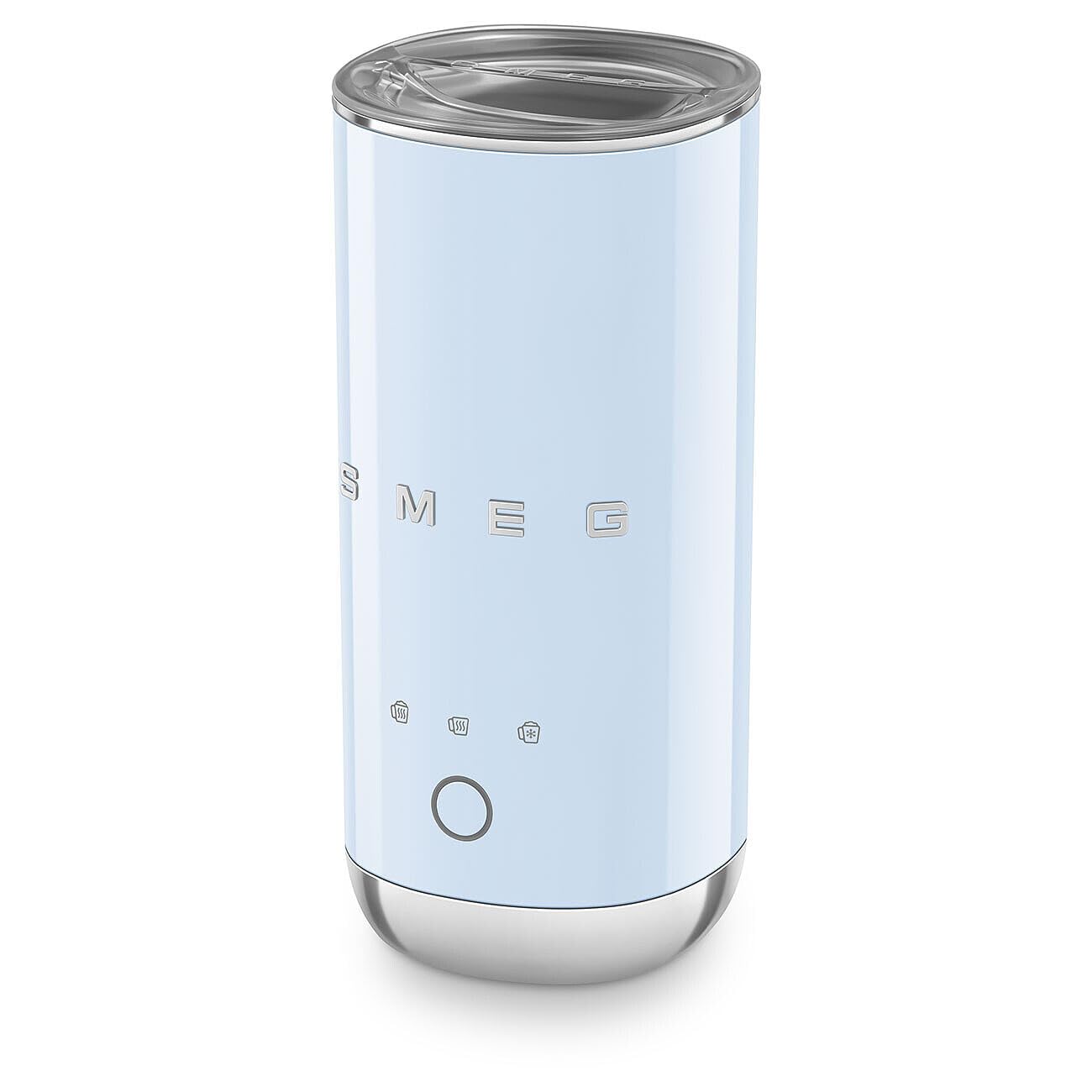 Smeg, Espumador de Leche Eléctrico MFF02PBEU, 3 Funciones Bebida, Batidor Desmontable, Revestimiento Cerámico Antiadhesivo, 500 W, Azul Azur