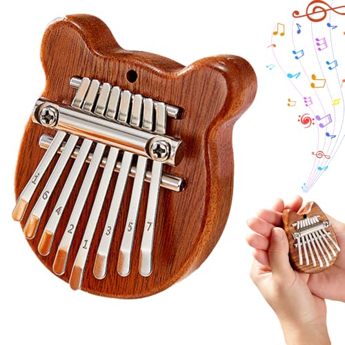 8 Key Exquisite Finger Thumb Piano, 2024 New Mini Thumb Piano Kalimba Finger Piano, Portable Small Hand Piano Thumb Finger Piano Marimba Musical Pendant Gift for Kid Adult (C)