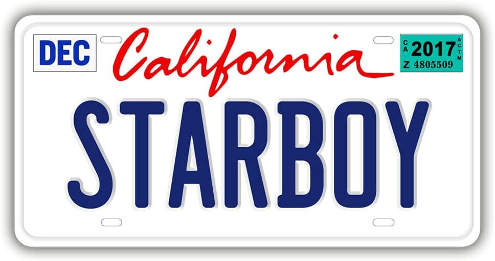 Replica License Plate, The Weekend ft Daft Punk, Starboy, Embossed Novelty Metal Number Tags, Prop Car Registration Plates, 12x6 Inch